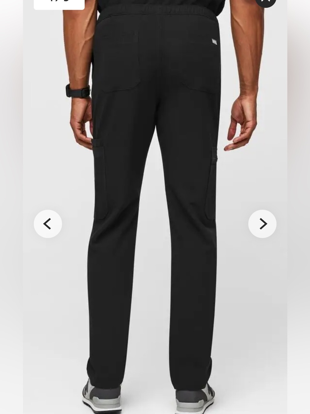 NWT FIGS Men's Black Cairo Straight Leg Zip Fly Scrub Pant - Short - Picture 7 of 13